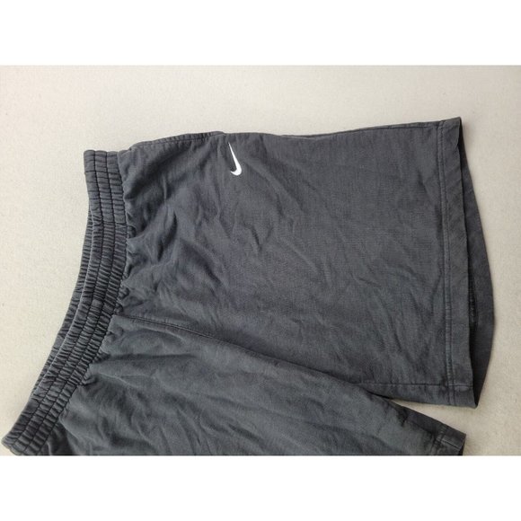 Nike Men XXL Black Sweat Short Elastic Waist Swoosh Pockets Lounge 10" - Picture 3 of 11